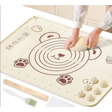 Profesyonel Krem Rengi Silikon Hamur Açma Matı 50X70 cm