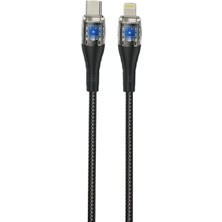 Ferro Reshurk RE-098 Type-C & Lightning Silikon Uclu Ledli 1000CM 30W Hızlı Data - Şarj Hasır Kablo