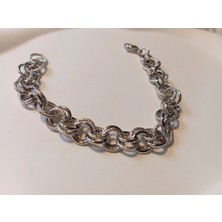 Xuping Jewelry Xuping 19CM Gümüş Kaplama Özel Dokulu Halka Bileklik - Euro Aksesuar