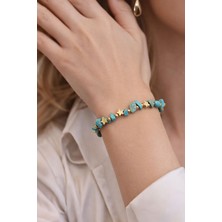 Maison Xauryn Turkuaz Doğal Taş Ayarlanabilir Ipli Bileklik – Yıldız Figürlü El Yapımı Şık Tasarım