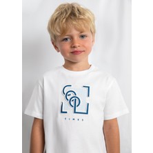 Mayoral Erkek Çocuk Kabartma Desenli T-Shirt Beyaz - 03058