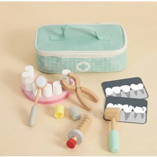 Eternal Sunshine Ahşap Dişçi Seti ve Çantası - Oyuncak Doktor Malzemeleri (18 Parça)
