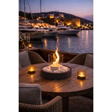 KOKUSUZ DUMANSIZ %100 GÜVENLİ| Bacasız Beton Masaüstü Şömine | 1 Litre Stone Edition Bioethanol Yakıt Hediyeli