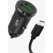 Linktech C483 Eco Çevre Dostu Type-C Kablolu 12W Araç Şarj Aleti