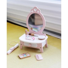 Eternal Sunshine Montessori 11 Parçalı Pembe Ahşap Makyaj Masası ve Aksesuar Seti