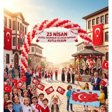 Herşey Nota Çubuklu Kağıt Türk Bayrağı 40’lı Set 12X20 cm | 23 Nisan, Okul Etkinliği, Tören ve Kutlamalar Için