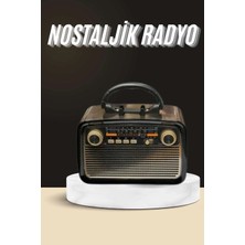 Elektronikçim Nostaljik Radyo Bluetooth Bağlantılı Müzik Kutusu Ahşap