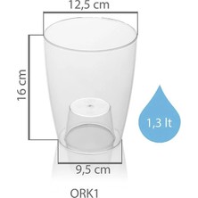 Serinova Şeffaf Orkide Kabı Saksı 1.3 Lt Şeffaf(Orkide Saksı)