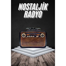 Elektronikçim Eskitme Nostalji Tasarımlı Bluetoothlu Nostalji Radyo Ahşap Nostaljik Görünümlü