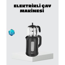 Elektronikçim Sinbo Elektrikli Çay Makinesi 1.7 L Su Isıtıcı ve Cam Demlikli Güvenli Kullanım