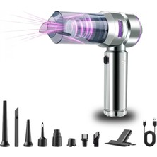 Marsilyan 9 Farklı Uçlu Kablosuz Şarjlı Araç Içi Süpürge – Wireless Destekli, Güçlü Emiş, Taşınabilir Pratik Araç Temizleyici (4887)