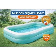 SAYICI Kids Aile Boy Şişme Havuz Geniş Iç Hacim Dayanıklı 229X152X48 cm – Bahçe Havuzu