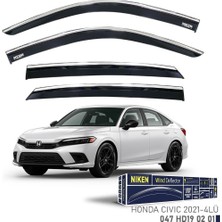 Niken Honda Civic Sedan Cam Rüzgarlığı Kromlu 4'lü 2021+ Sonrası