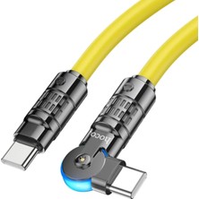 Elektronikçim Hoco U118 Döner Başlıklı Type-C To Type-C 60W Hızlı Şarj ve Veri KABLOSU-(5775)