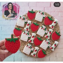 Tatlı Armağanlar Doğum Gününe Özel 1 Yaş Çilek Temalı Butik Kurabiye - 20 Adet