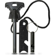 Elektronikçim  Acil Durum Magnezyum Çubuk Çakmaktaşı Hayatta Kalma Ateş Başlatıcı Çakmak Kiti Düdük Hed