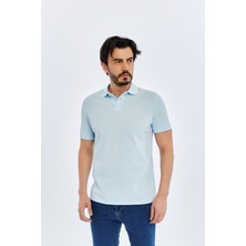Süvari Polo Yaka Slim Fit T-Shirt TS1014000474 Buz Mavi