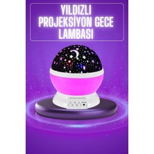 Elektronikçim Yıldız Görünümlü Gece Lambası Renkli Masa Lambası Gökyüzü Projeksiyon