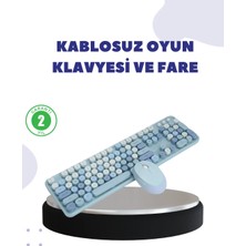 Elektronikçim Kablosuz Retro Klavye ve Mouse Seti – 104 Tuşlu, Sessiz Yazım