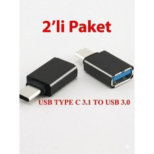 Zey Alfais 4963 Type C USB 3.1 To USB 3.0 Şarj Data Çevirici Dönüştürücü Adaptör (2 li paket)