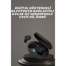 Elektronikçim Kulaklık Dijital Göstergeli Bluetooth Bağlantılı Kablosuz Kulak Içi Mikrofonlu Dokunmatik Kon