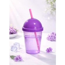 Veyla Style Pipetli Neon Bardak Mor 450 ml