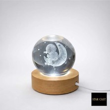 Star Cast 3D Işıklı Cam Küre – LED Gece Lambası - Astronot