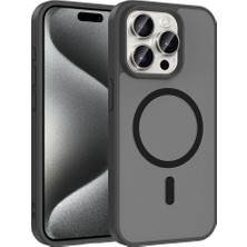 Nova Global iPhone 15 Pro Max Kılıf M-Safe Şarj Özellikli Zore Babet Kapak - Siyah