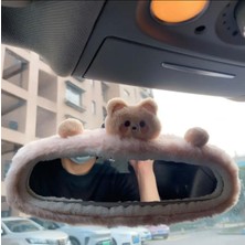 Freya Peluş Ayıcık Dikiz Aynası Kılıfı | Sevimli Oto Ayna Süsü & Iç Dekor