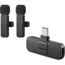 Elektronikçim Kablosuz Çift Mikrofon Type-C Siyah HDX2788
