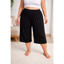  oversize pamuk penye kapri şort – büyük beden