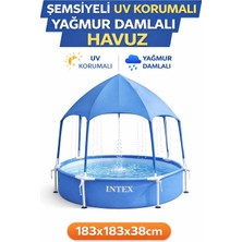 SAYICI Kids Uv Koruma Yağmur Damlama Havuz Büyük Boy 183X183X38 cm – Yağmur Damlalı Serinletici Sistem Uv Korumalı Bahçe Havuzu +3yaş