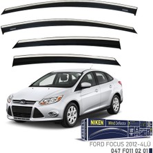Niken Ford Focus 3 Cam Rüzgarlığı Kromlu 4'lü 2012+ Sonrası