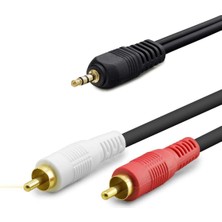 Elektronikçim 3.5 mm To 2rca Kablo 2lıne Gold 3m Siyah HDX1059
