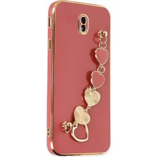 Newface Samsung Galaxy J7 Pro / J730 Kılıf Esila Silikon - Kırmızı