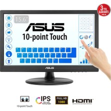 Fantastik Store Asus VT169HE 15.6&amp;quot; 5ms, 60Hz, Dokunmatik, Hdmı, D-Sub, Düşük Mavi Işık, Freesync, IPS Panel Monitör