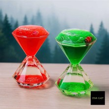 Star Cast Elmas Tasarımlı Sıvı Kum Saati – Masaüstü Dekor & Stres Giderici