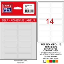 Kitabevimden Tanex Ofis Etiketi Poşetli 19X40 mm Beyaz OFC-113 (10 Lu Paket)