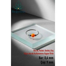 Begonia Accessories 925 Ayar Gümüş Turuncu Boncuk Üç Top Halka Hızma, Küpe Olarak Kullanıma Uygundur