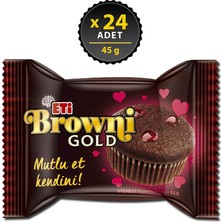 Eti Browni Gold 45 g x 24 Vişneli Çikolatalı Kek, Yoğun Çikolata ve Vişne Sosu İçeren Atıştırmalık