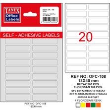 Kitabevimden Tanex Ofis Etiketi Poşetli 13X40 mm Beyaz OFC-108 (10 Lu Paket)