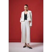 Sateen Mari Pantolon - Ekru