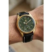 Beverly Hills Polo Club Özel Renk Kadran Kol Saati | 39 mm Çelik Kasa, Siyah Deri Kordon, Koyu Yeşil Kadran