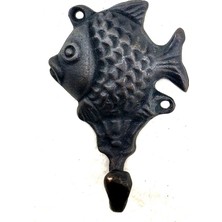 Elektronikçim Antika Tarz Dekoratif Pirinç Balık Figürlü Askı - 84X51MM, Oksit