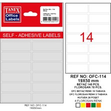 Kitabevimden Tanex Ofis Etiketi Poşetli 19X50 mm Beyaz OFC-114-10-LI-PKT