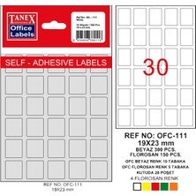 Kitabevimden Tanex Ofis Etiketi Poşetli 19X23 mm Beyaz OFC-111 (10 Lu Paket)