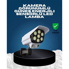 Buğlem Event Güneş Enerjili Kamera Görünümlü Hareket Sensörlü LED Duvar Lambası Uzaktan  - LG002W-7LCCW