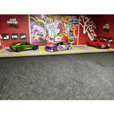  jdm temalı led ışıklı model araba sergileme ünitesi diorama hot wheels uyumlu - geçmeli kurulum