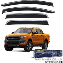 Niken Ford Ranger Cam Rüzgarlığı Kromlu 4'lü 2015+ Sonrası