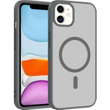 Ottonova iPhone 11 Kılıf M-Safe Şarj Özellikli Zore Babet Kapak - Gri